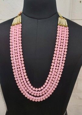Pink Multi Layered Beaded Kantha Mala