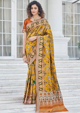 Yellow Zari Woven Saree In Patola Silk