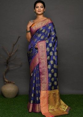 Purple Zari Woven Kanjivaram Silk Saree
