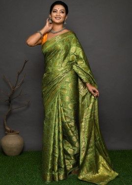 Green Zari Woven Kanjivaram Silk Saree