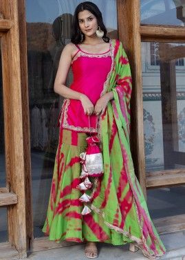 Readymade Pink Gota Embroidered Sharara Suit Set
