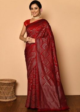 Red Bridal Banarasi Silk Saree With Heavy Border
