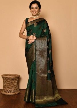 Green Zari Woven Traditional Silk Saree