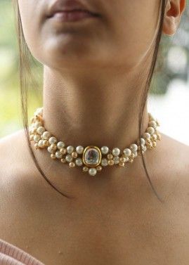 White Pearls Choker Necklace