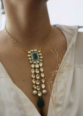 Green Kundan Studded Necklace