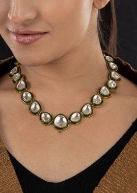 White Kundan Studded Necklace