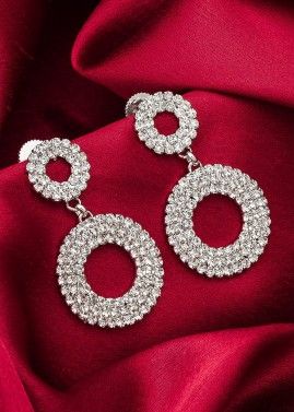 Silver Earrings In American Daimond
