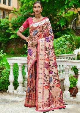 Pink Paithani Silk Saree & Blouse