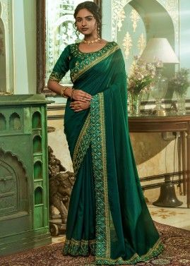 Buy SERONA FABRICS Women's Heavy Embroidered Work Chiffon Party Wear Saree  With Blouse Piece Online at Best Prices in India - JioMart.