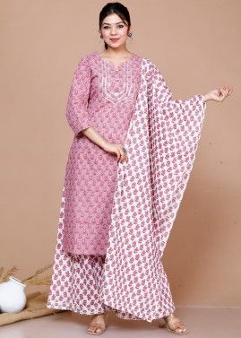 Readymade Pink Floral Print Palazzo Suit Set