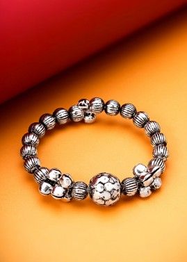 Silver Beads Oxidised Bracelet