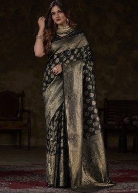 Black Art Kanjivaram Silk Woven Saree