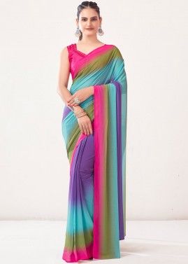 Multicolor Georgette Saree With Blouse