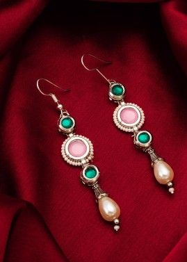 Multicolor Beads & Stone Dangler Earrings