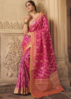 Pink Heavy Pallu Silk Saree