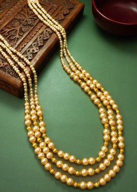 Golden Multi-Layered Long Necklace