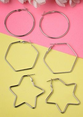 Golden Earrings In Geometric Hoop Style