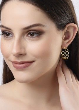 Golden Half Hoop Style Earrings