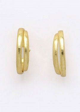 Golden Plain Earrings In Hoop Style