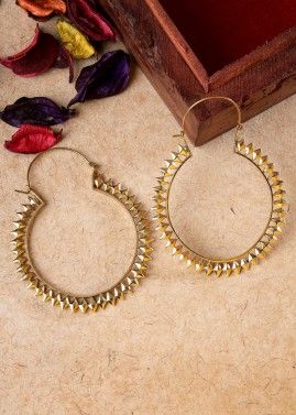 Golden Circular Shaped Hoop Earrings
