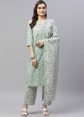 Readymade Green Floral Print Pant Suit