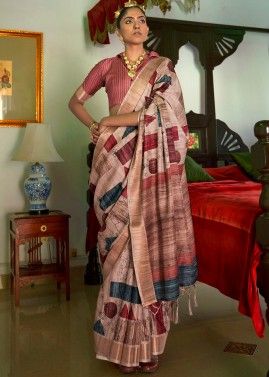 Multicolor Woven Work Banarasi Silk Saree