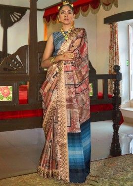 Banarasi Silk Woven Work Saree In Multicolor