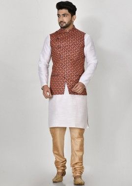 Multi-Colored Nehru Jacket In Digital Print