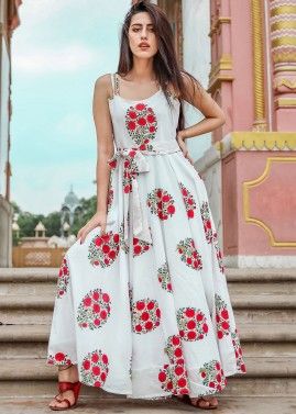 Readymade White Floral Printed Dress