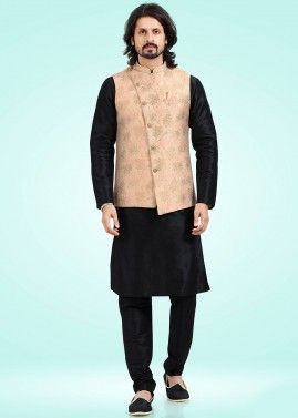 Readymade Black Kurta Pajama & Nehru Jacket