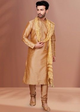 Golden Readymade Kurta Pajama Set