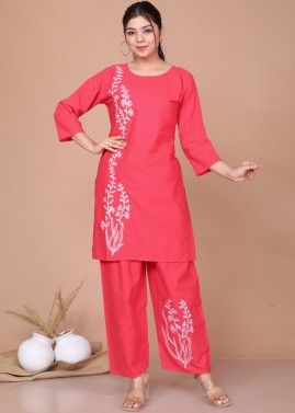 Readymade Pink Embroidered Co-Ord Set