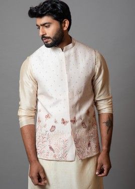 Off-White Nehru Jacket In Art Silk