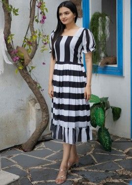 Black & White Printed Dress