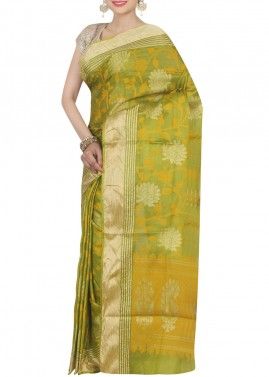 Green Woven Saree in Pure Banarasi Silk