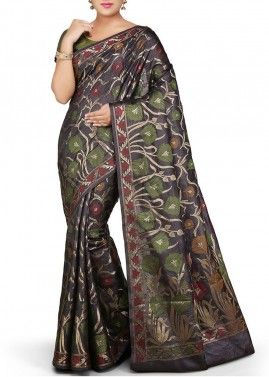 Black Woven Pure Banarasi Silk Saree 
