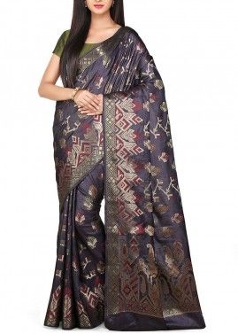Black Saree in Pure Banarasi Silk