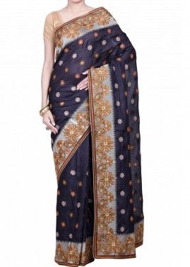 Black Woven Saree in Pure Banarasi Silk