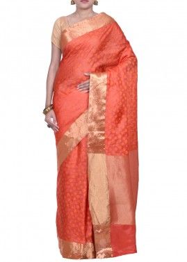 Red Saree in Pure Banarasi Silk