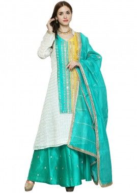 Readymade Off White Georgette Sharara Suit