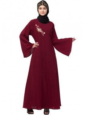 Readymade Maroon Full Sleeved Abaya