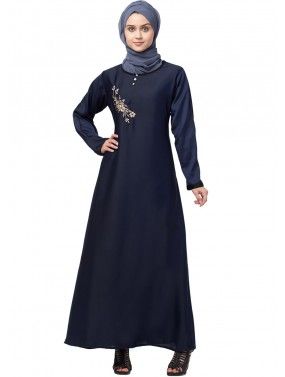 Blue Readymade Pocketed Abaya