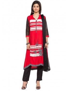 Readymade Red Asymmetrcial Cotton Suit