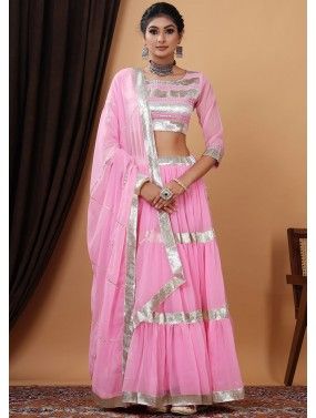 Valam Fashion Embroidered Silk Lehenga Choli with Blouse Piece – Pink, Free  Size – LANJI BAZAAR