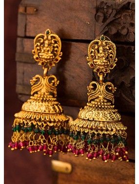 Golden Temple Style Jhumka Earrings