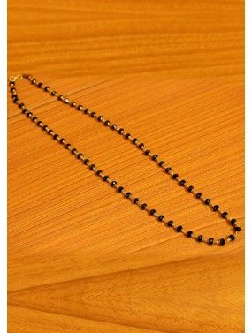 Black Beads Embellished Long Chain