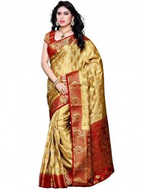 Golden Traditional Kanjivaram Silk Saree