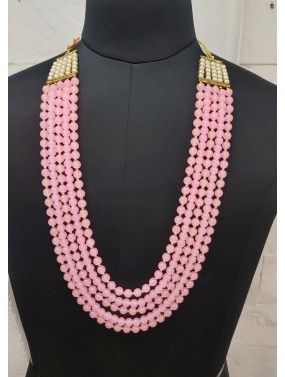 Pink Multi Layered Beaded Kantha Mala