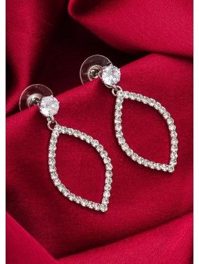Silver American Diamond Dangler Earrings
