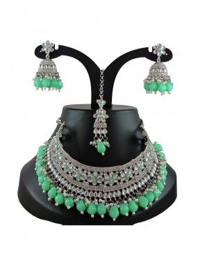 Turquoise Kundan Studded Necklace